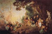 Jean-Antoine Watteau Pilgrimage to Cythera oil painting reproduction